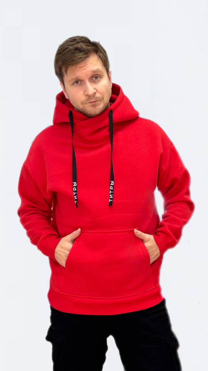 Худи "Титры" красный S в магазине RentaPhoto.Store