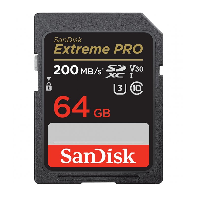 Карта памяти Sandisk Extreme Pro SDXC 64GB - 200Mb/s UHS-I V30 U3, 64GB в магазине RentaPhoto.Store