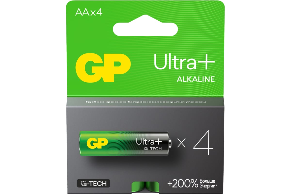 Батарейка GP Ultra Plus 15AUP-CR4 LR6 BL4, АА 4 шт в магазине RentaPhoto.Store