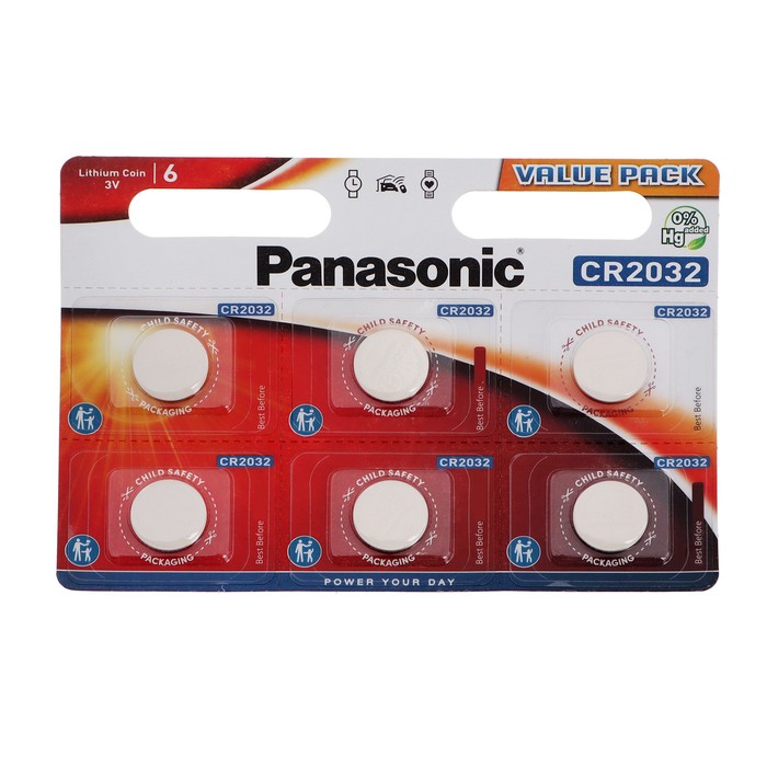 Батарейка Panasonic Lithium Power CR-2032EL/6BW BL6 - 1 шт в магазине RentaPhoto.Store