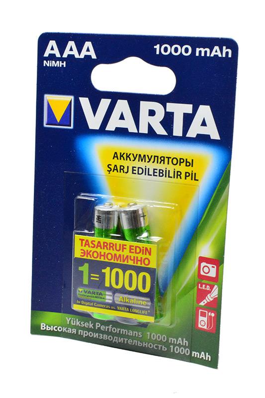 VARTA5703 Ready 2 Use AAA 1000mAh BL2 в магазине RentaPhoto.Store