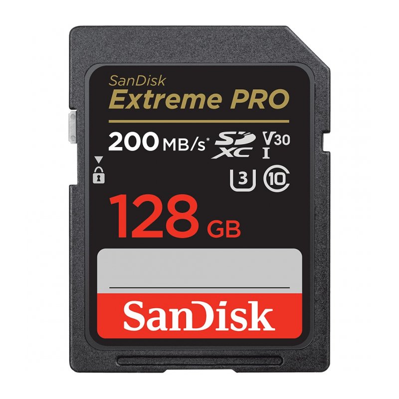 Kарта памяти Sandisk Extreme Pro SDXC - 200MB/s USH-I V30 U3 128GB в магазине RentaPhoto.Store
